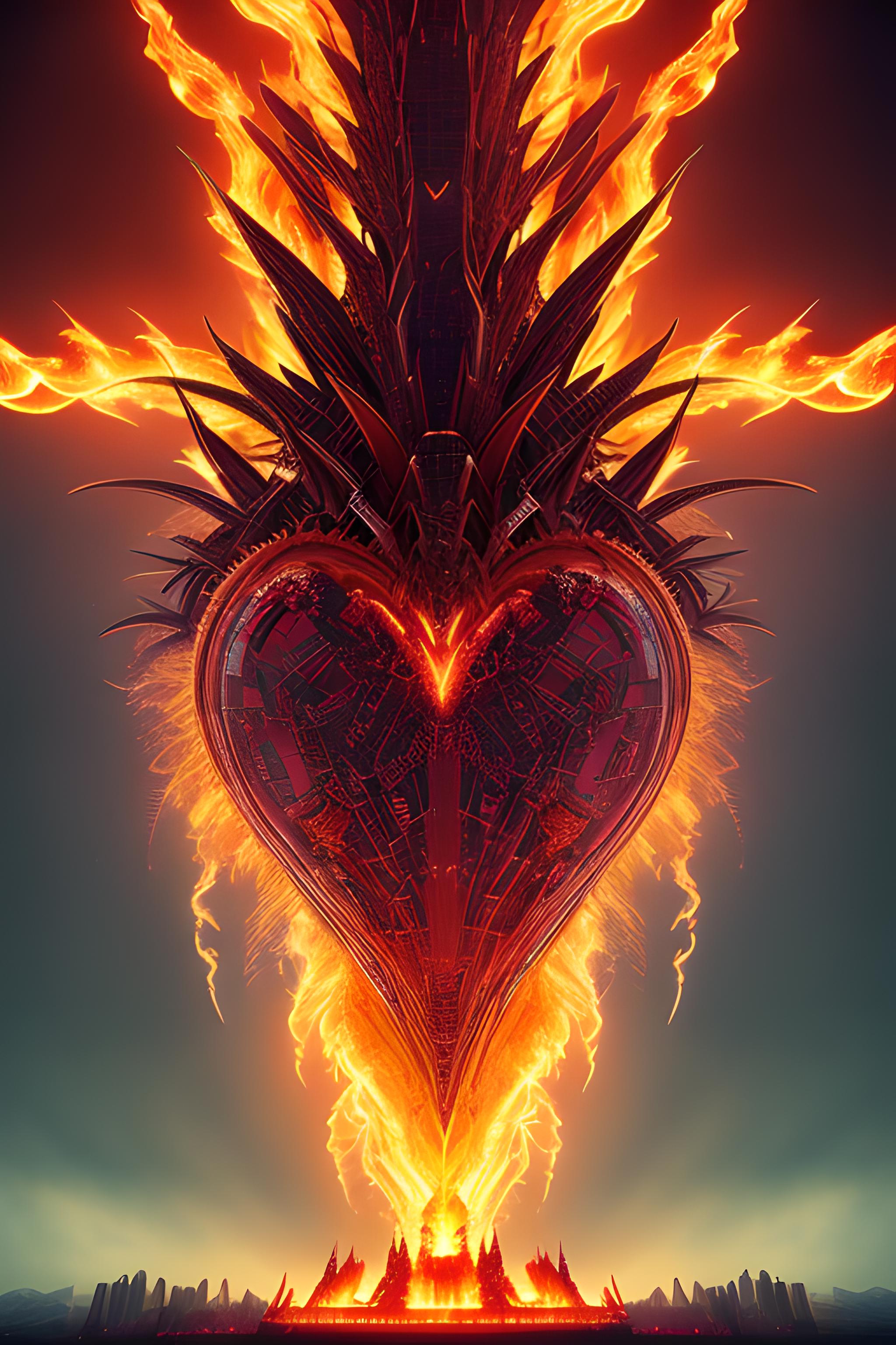 Fire heart, love concept, creative, fire flames, art, HD wallpaper | Peakpx